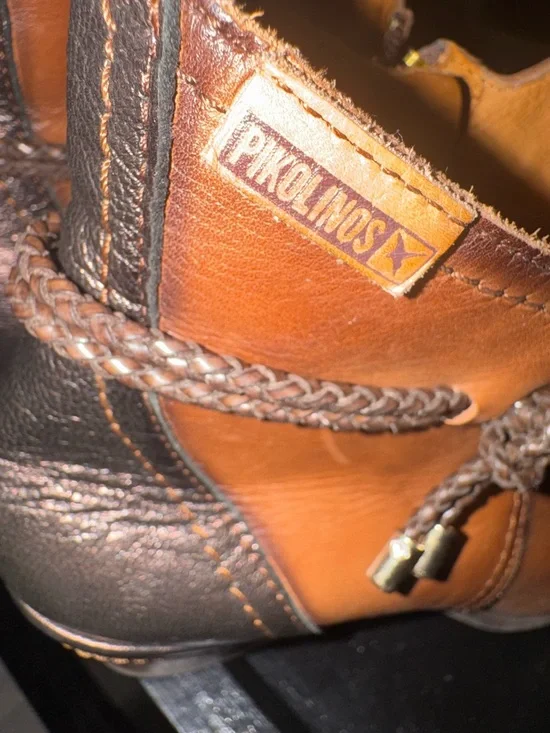 Pikolinos Women's Brown Leather Ankle Booties  - Casual Block Heel ankle rope - Picture 10 of 10